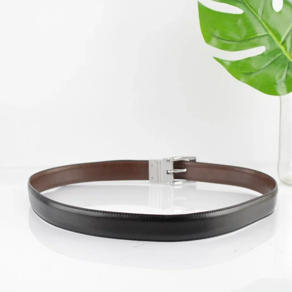 Chaps Mens Dress Belt Size 36 Reversible‎ Black Brown Business Casual 1 1/4 Inch